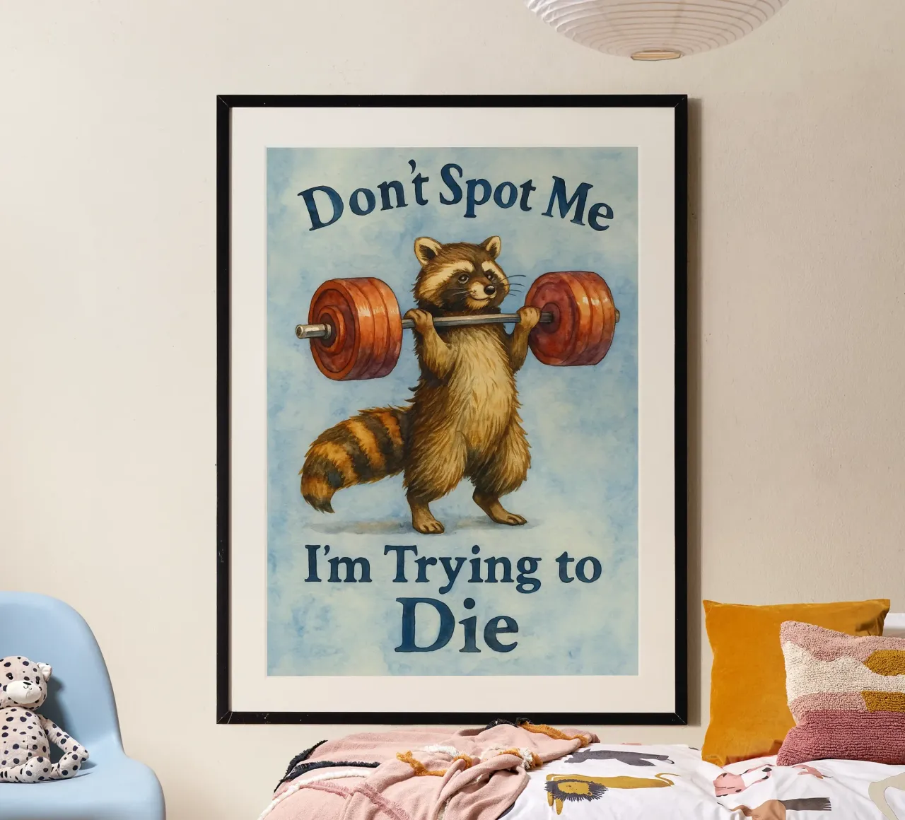 disegno parodia del pinguino divertente poster con telaio in legno da hexis