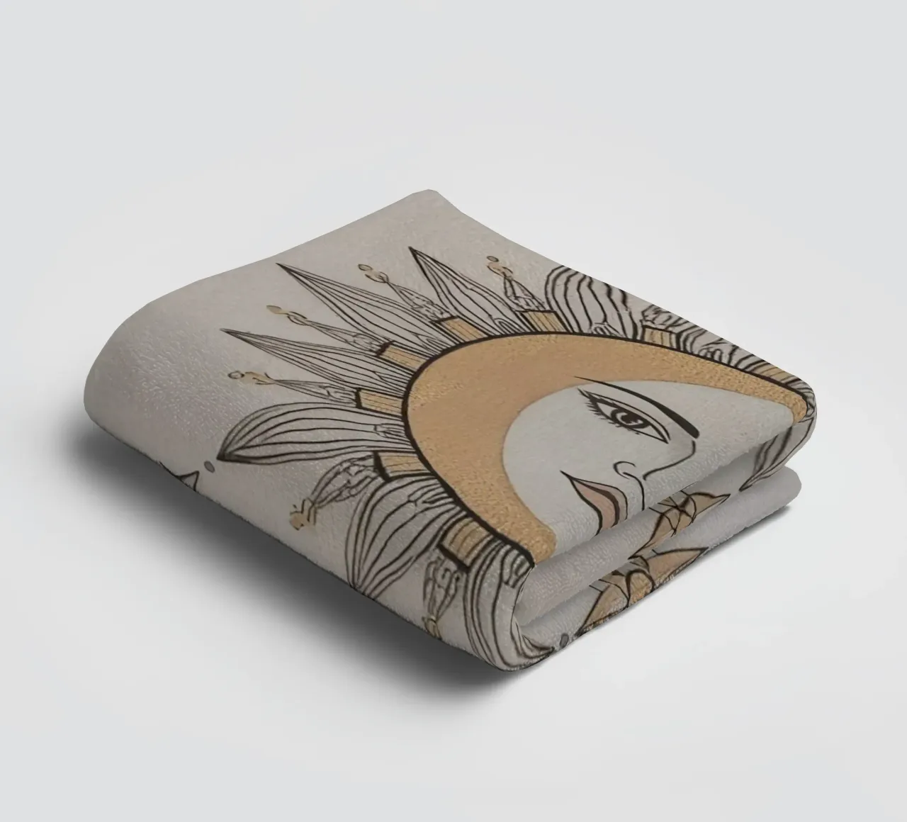 Sun-Moon Face with Stars on White Background asciugamano da bagno da DesignDoodle