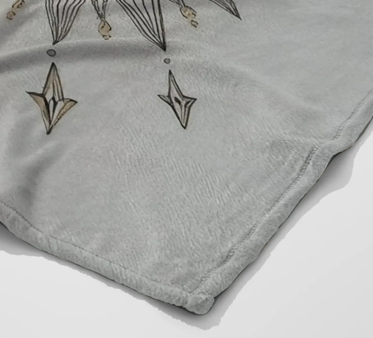 Sun-Moon Face with Stars on White Background coperta in pile da DesignDoodle
