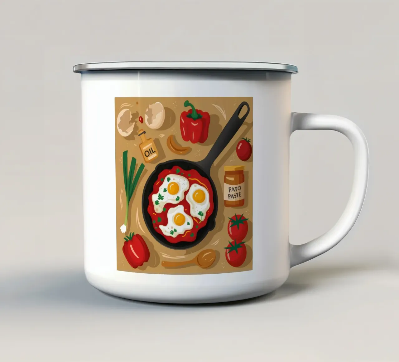 Uova fritte alla piastra tazza in smalto da Snow Mist