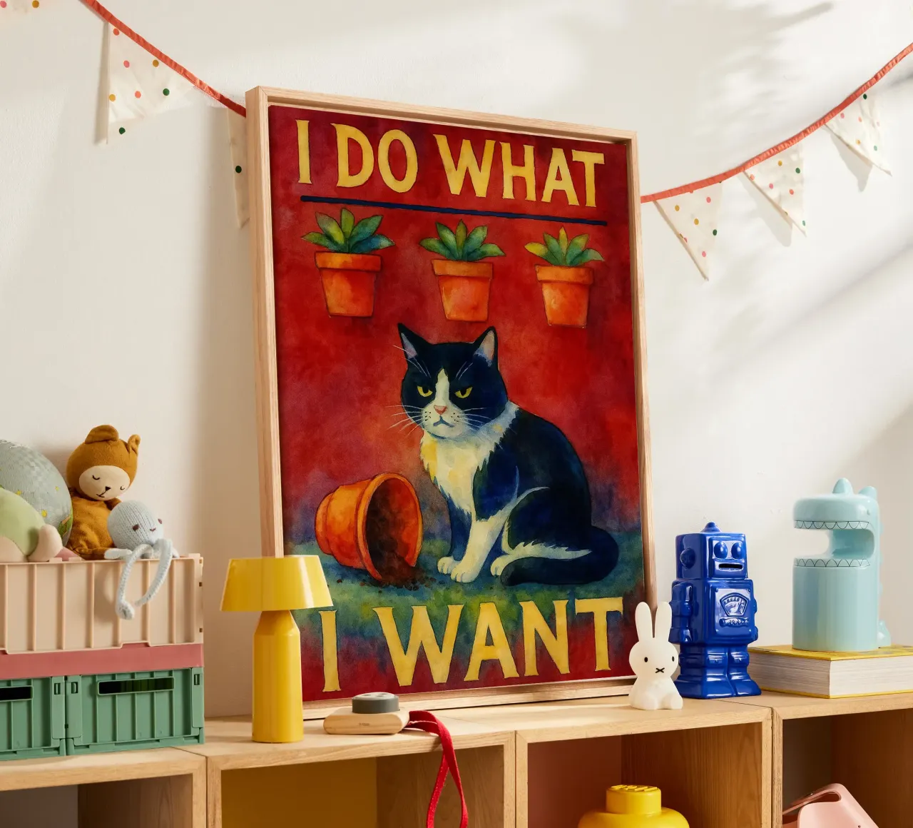 i do what i want funny cat canvas with Floater frame by hexis