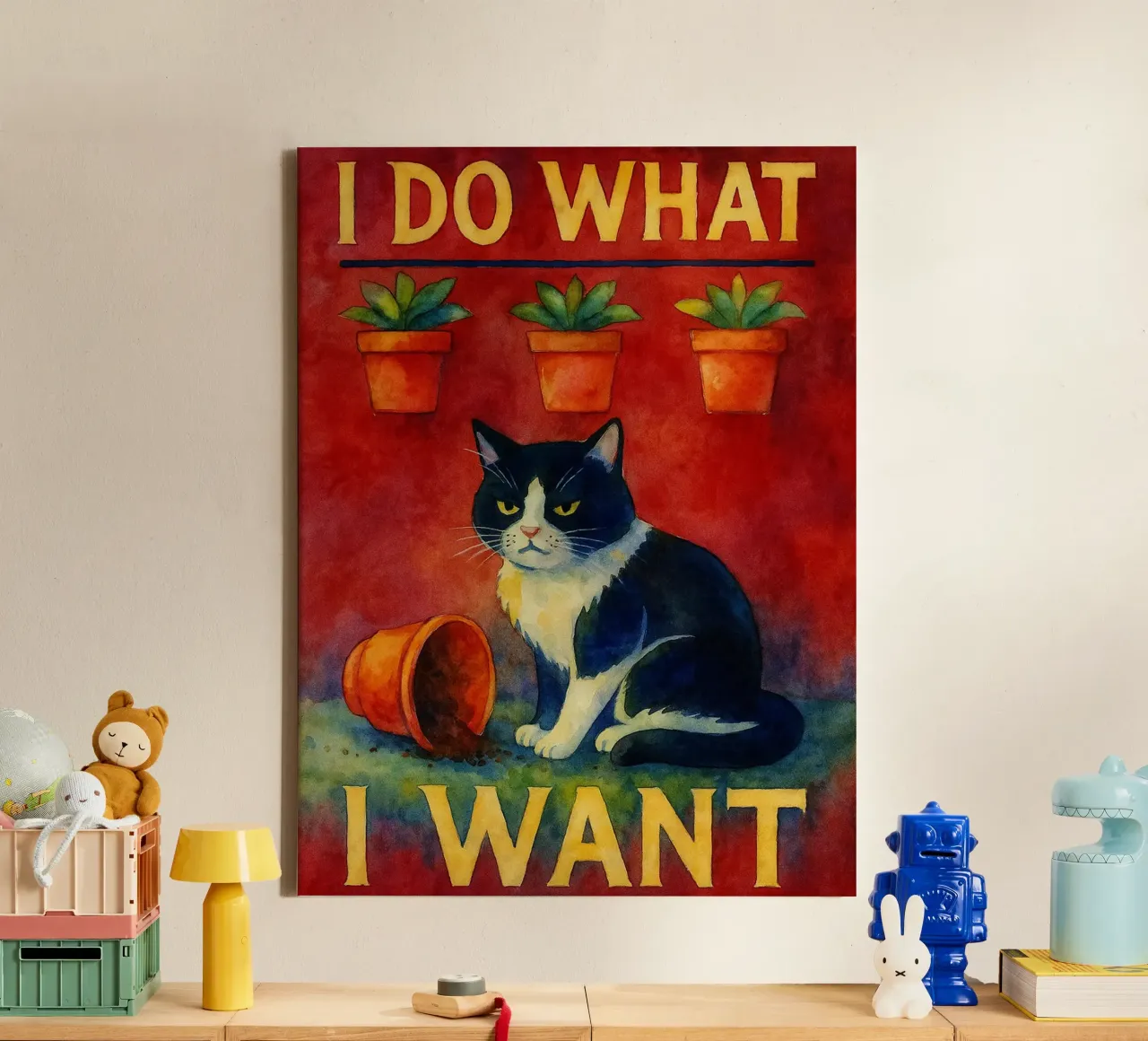 i do what i want funny cat canvas with Floater frame by hexis