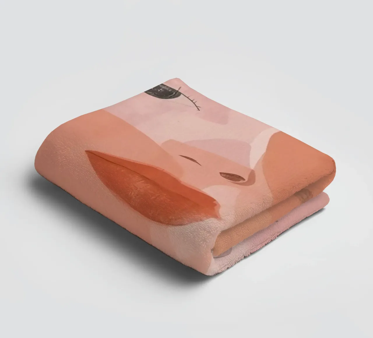 Three Overlapping Faces in Pink and Orange towel by DesignDoodle