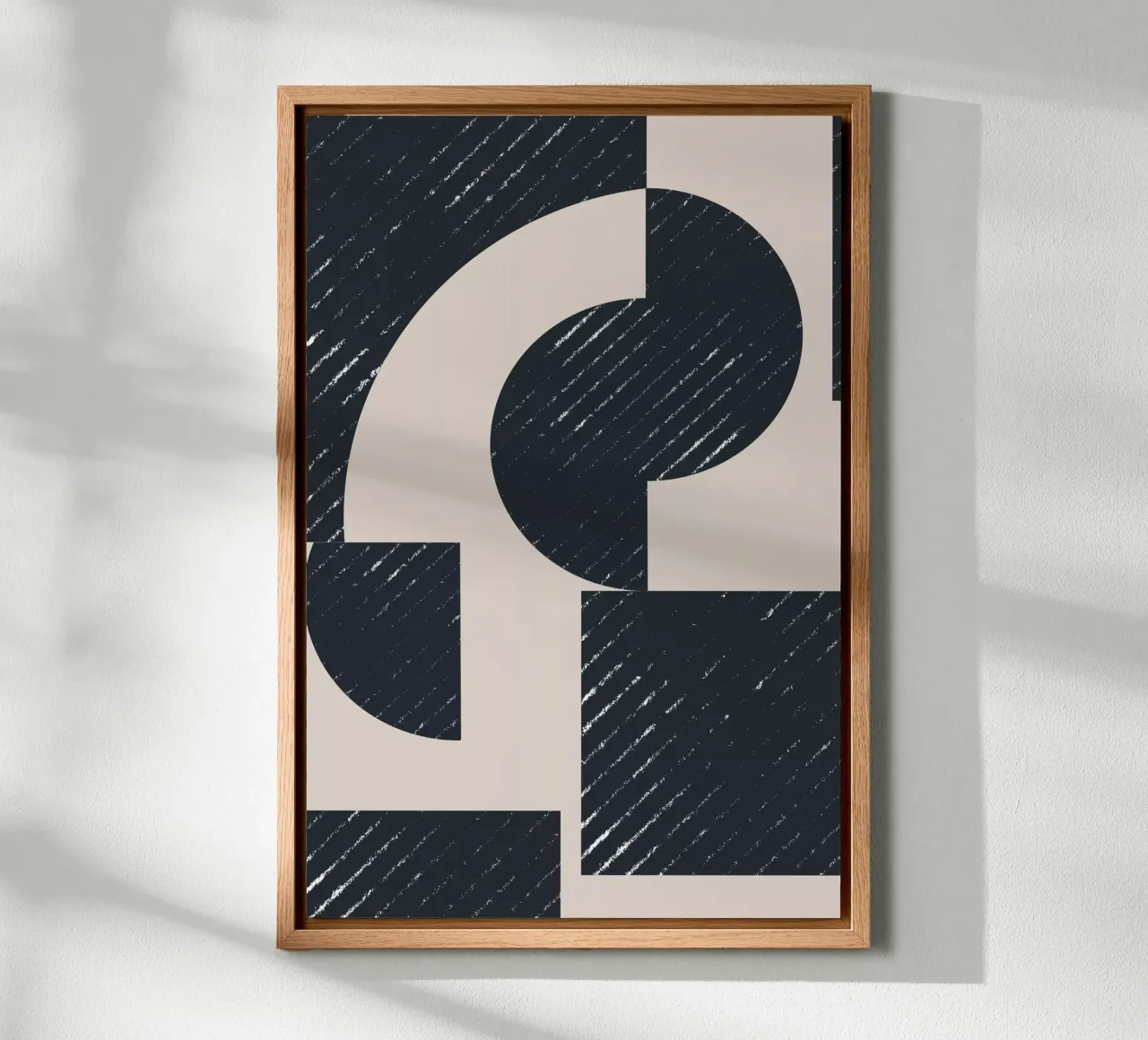 Geometric Modern No 1 canvas met Baklijst van The Miuus Studio