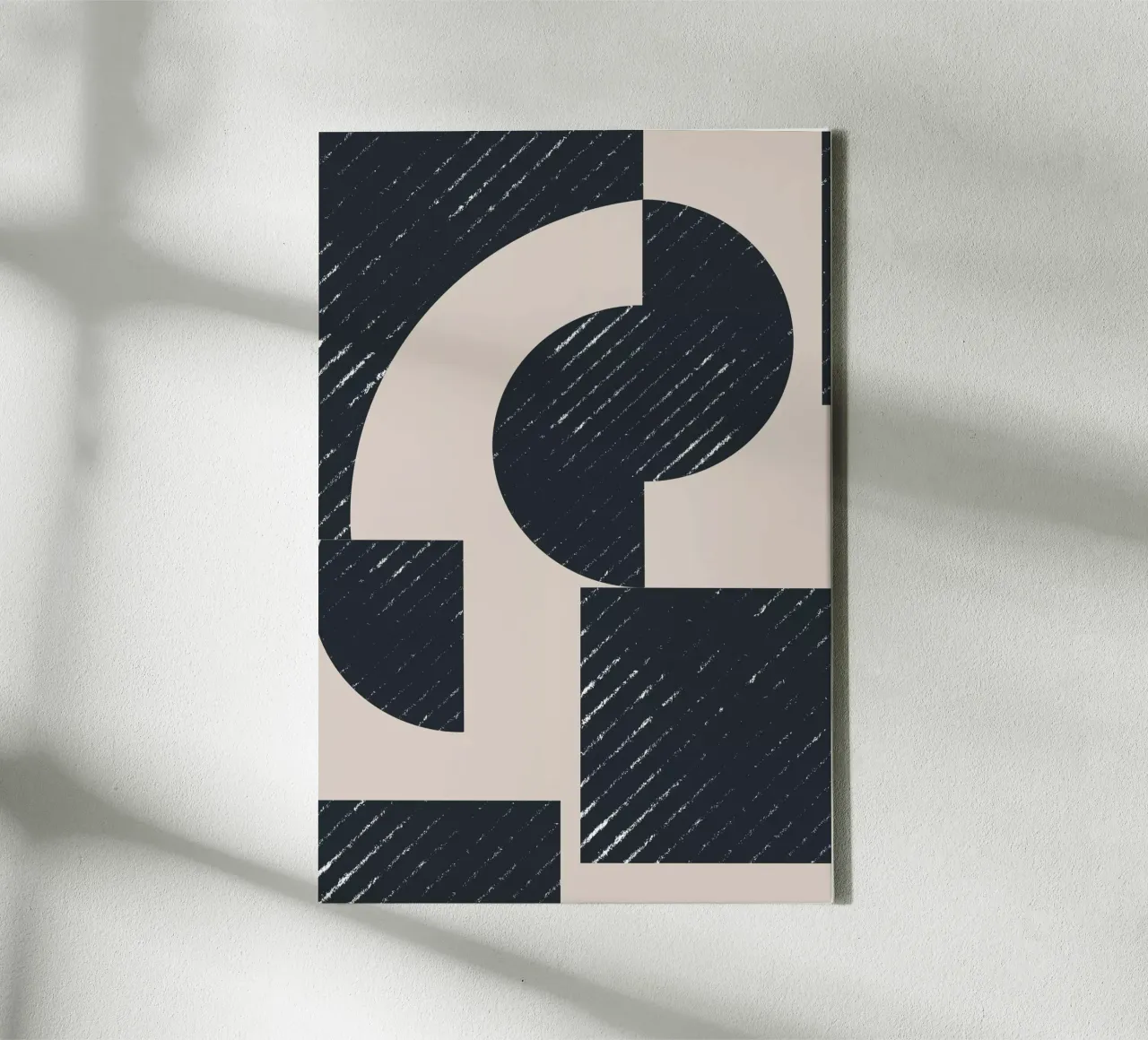 Geometric Modern No 1 canvas met Baklijst van The Miuus Studio