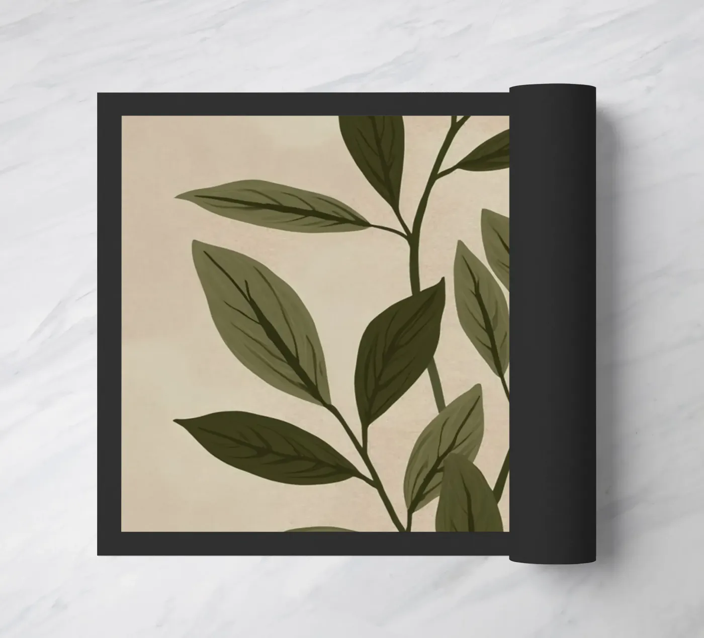 Two Green Leafy Stems doormat by DesignDoodle