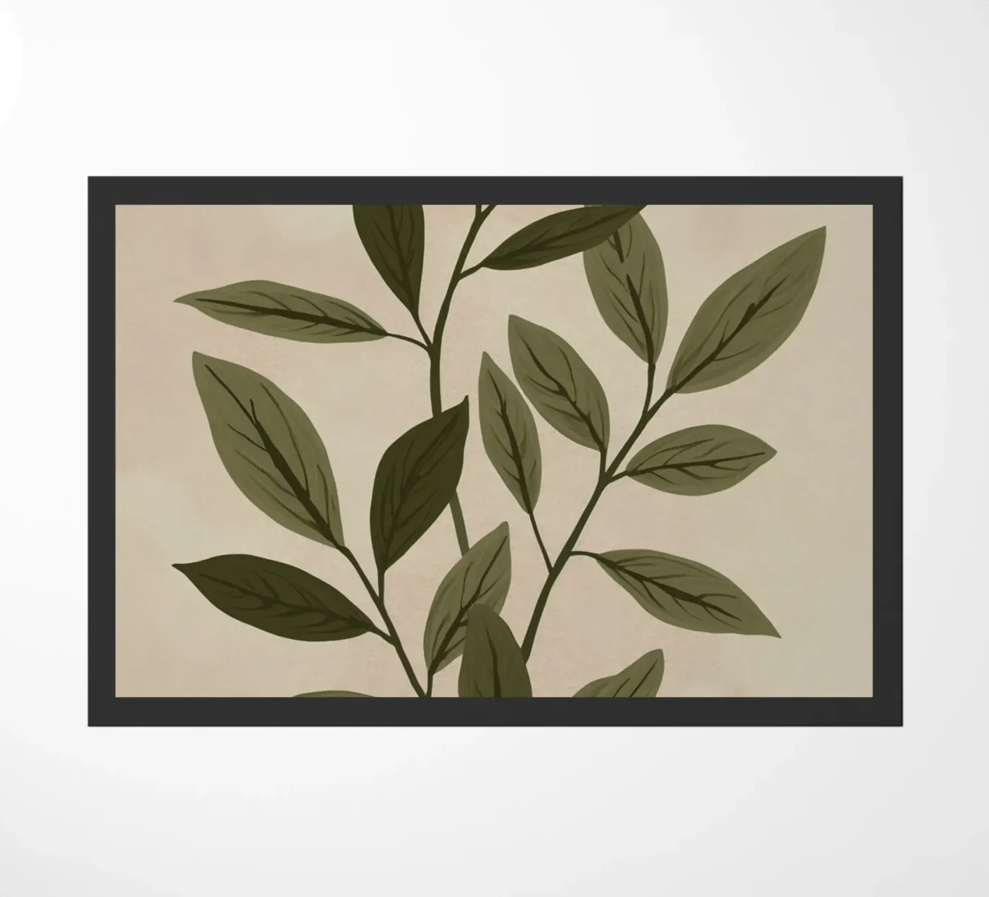 Two Green Leafy Stems doormat by DesignDoodle