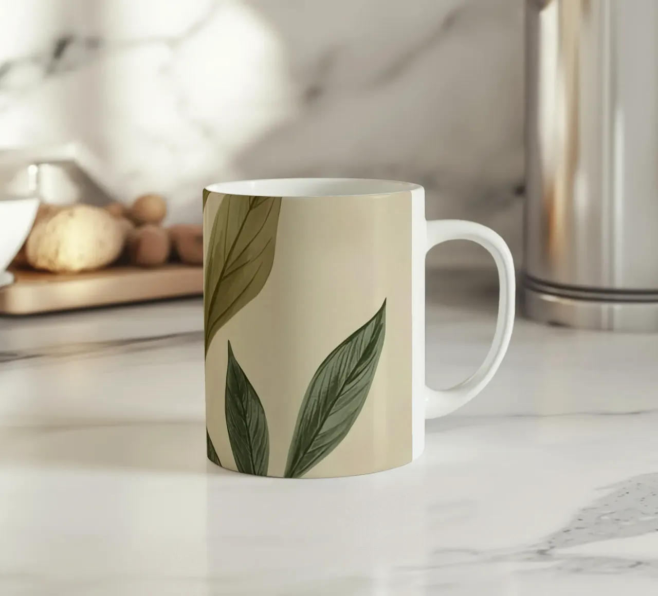 Due steli di piante con foglie tazza in ceramica da DesignDoodle