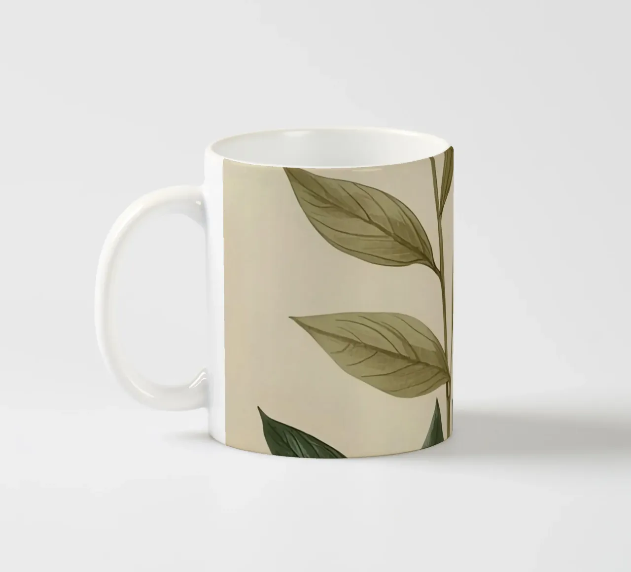 Due steli di piante con foglie tazza in ceramica da DesignDoodle