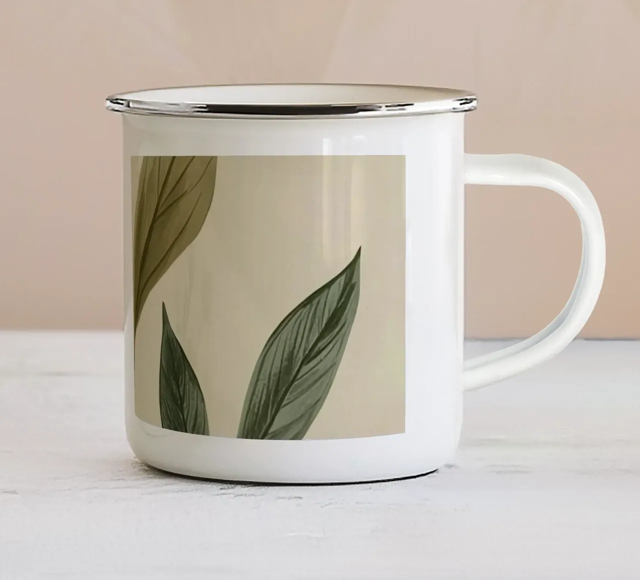 Due steli di piante con foglie tazza in smalto da DesignDoodle
