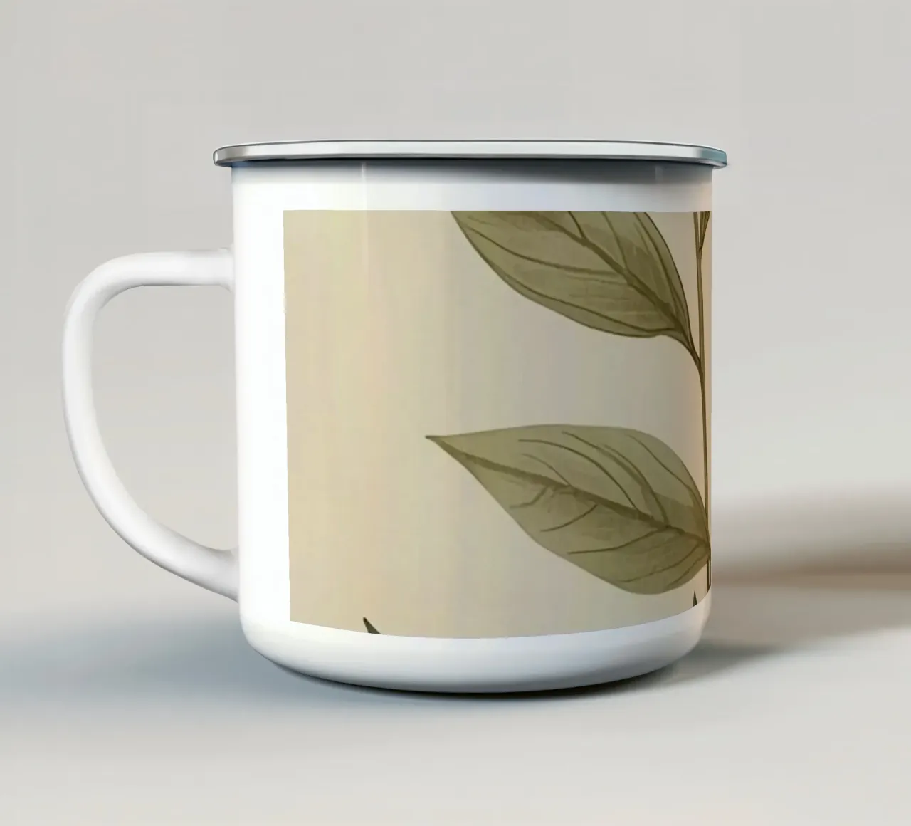 Due steli di piante con foglie tazza in smalto da DesignDoodle