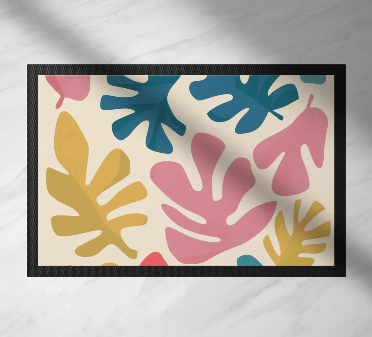 Matisse Leaf Forms doormat by Snow Mist