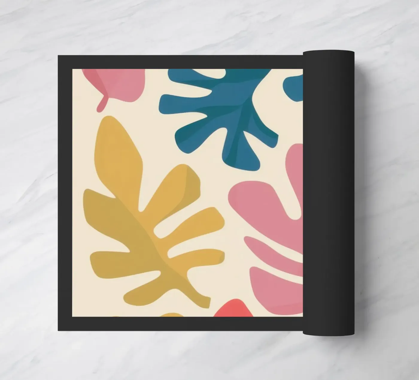 Forme di foglie di Matisse zerbino da Snow Mist