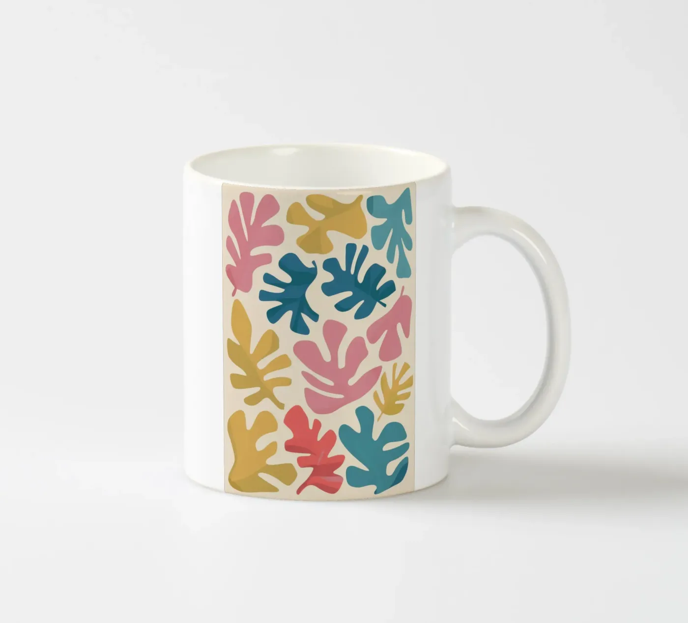 Matisse Leaf Forms ceramic mug by Snow Mist