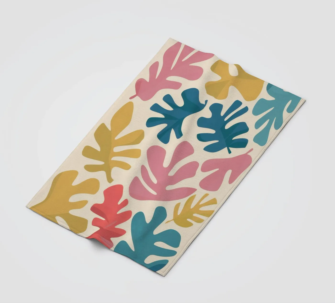 Matisse-Blatt-Formen Fleecedecke von Snow Mist
