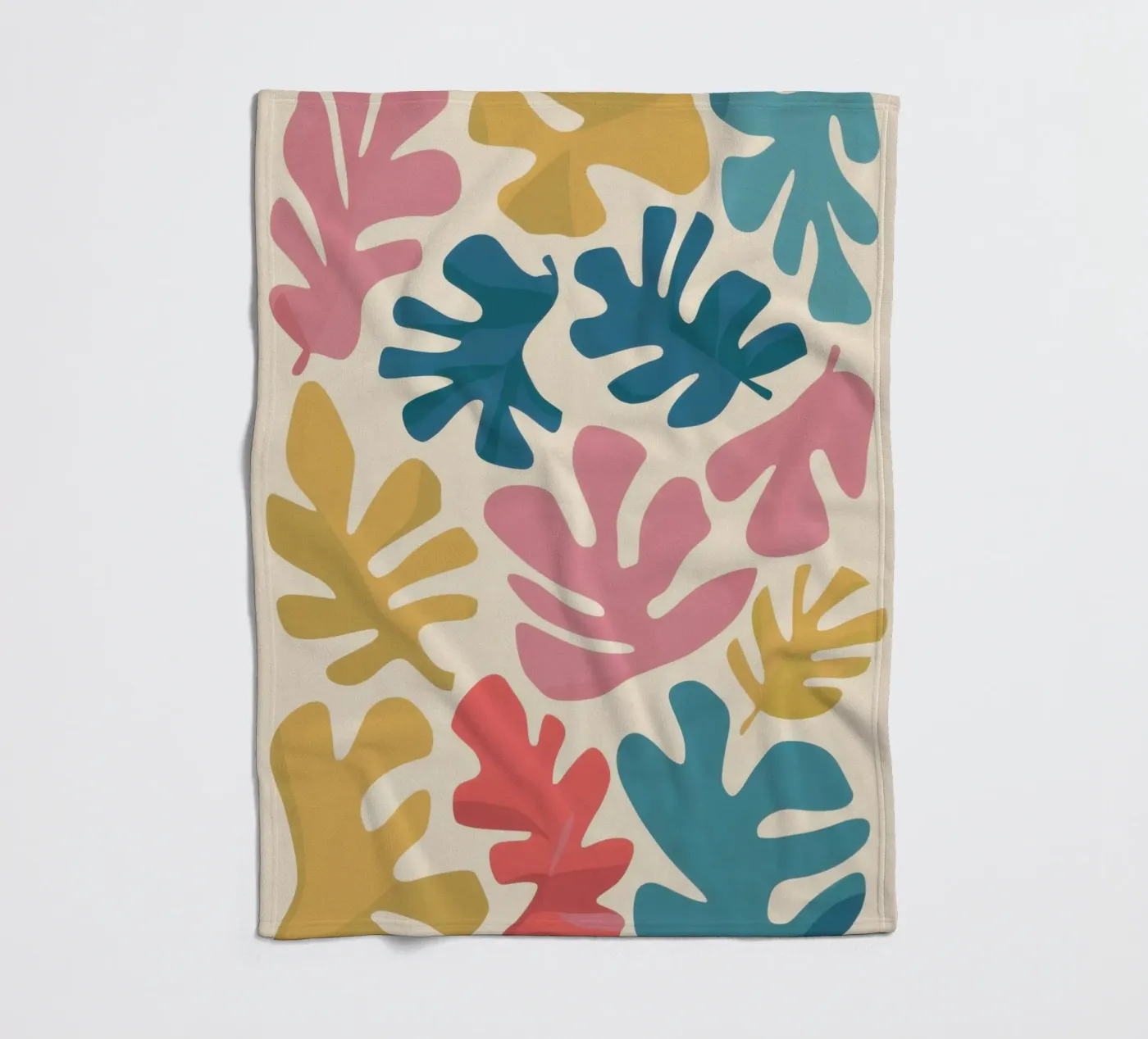 Matisse-Blatt-Formen Fleecedecke von Snow Mist