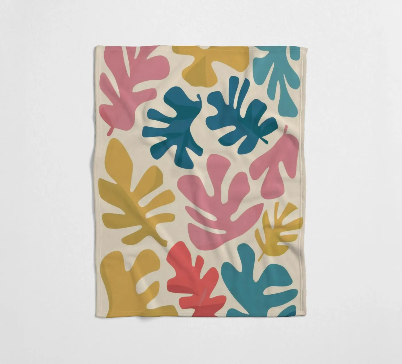 Matisse-Blatt-Formen Fleecedecke von Snow Mist