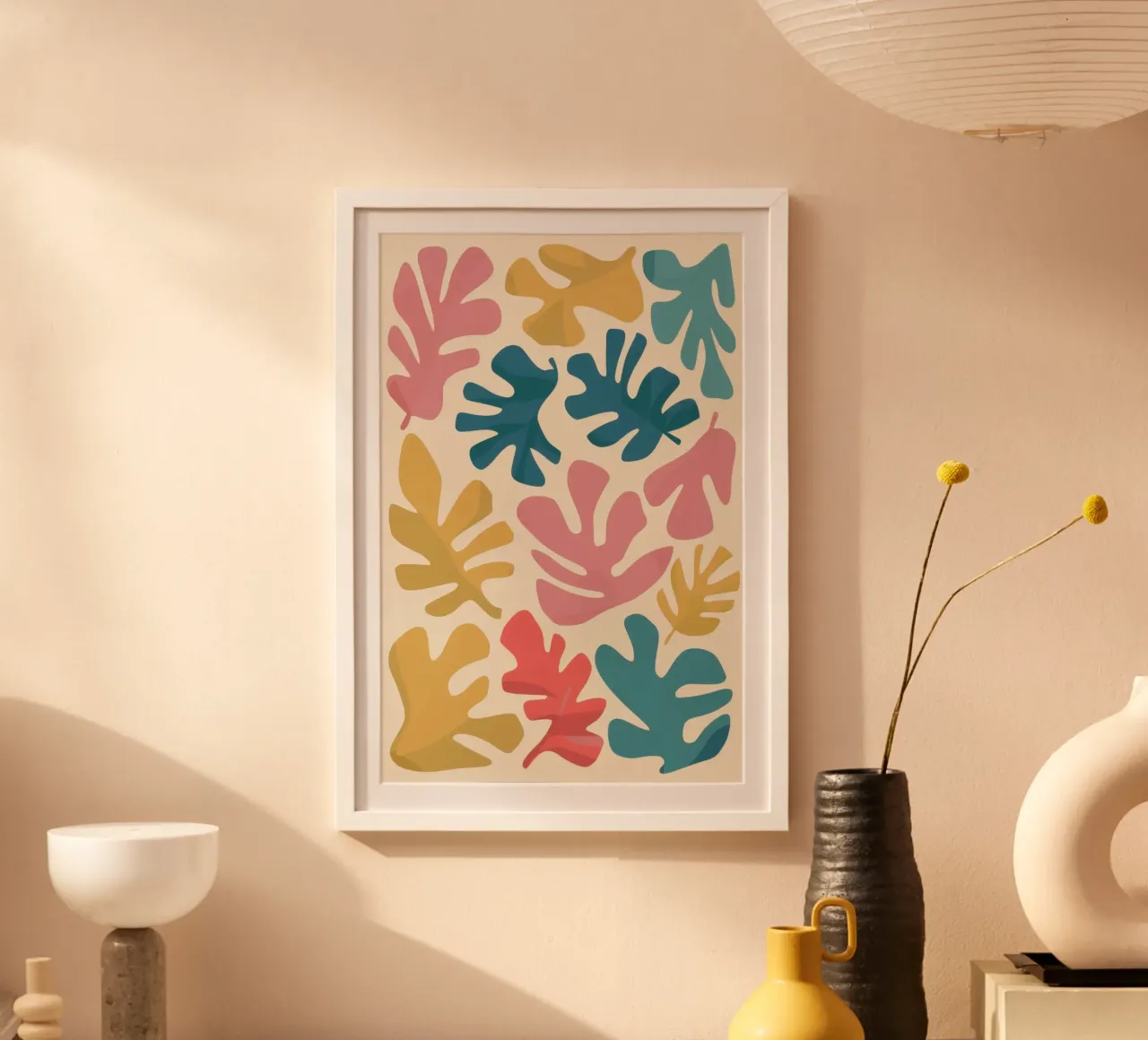Forme di foglie di Matisse poster da Snow Mist