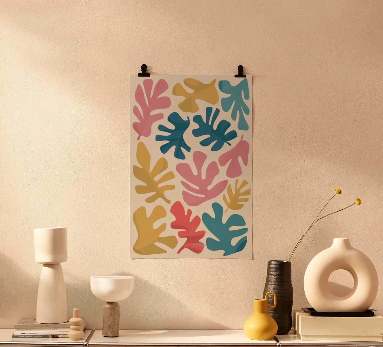 Forme di foglie di Matisse poster da Snow Mist
