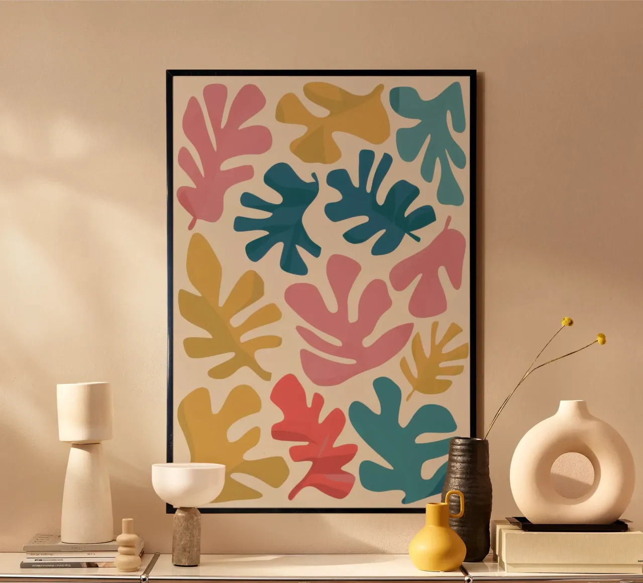 Forme di foglie di Matisse poster da Snow Mist