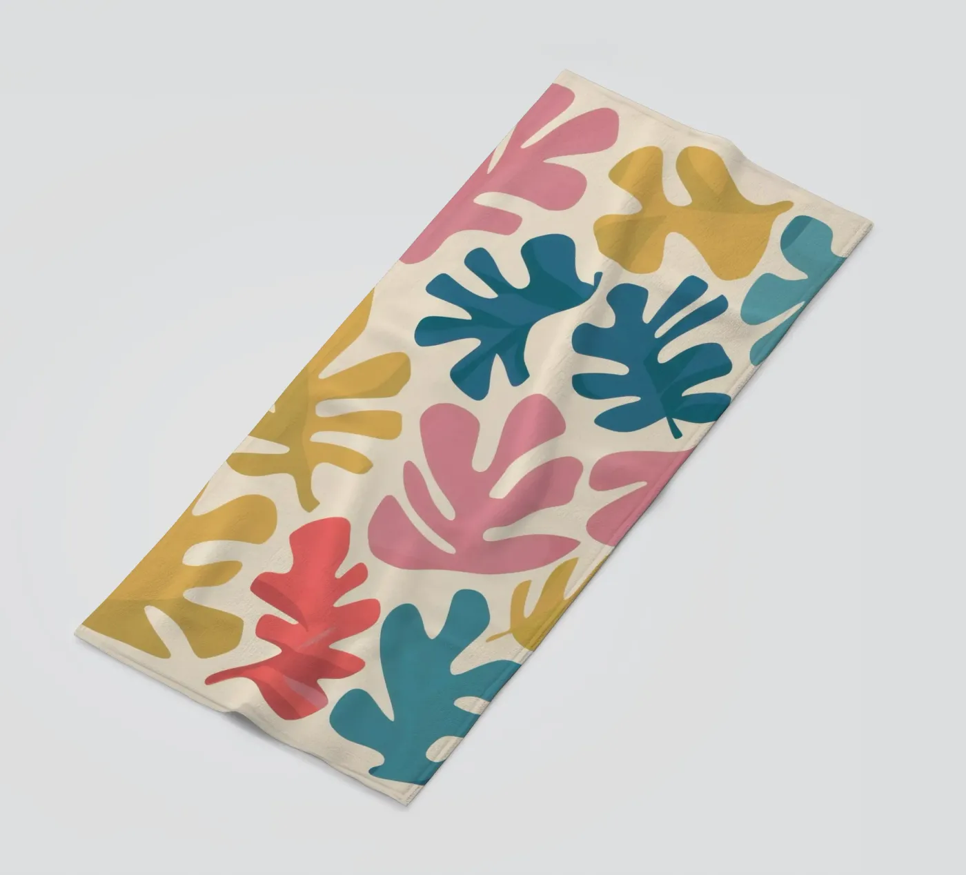 Forme di foglie di Matisse telo mare da Snow Mist
