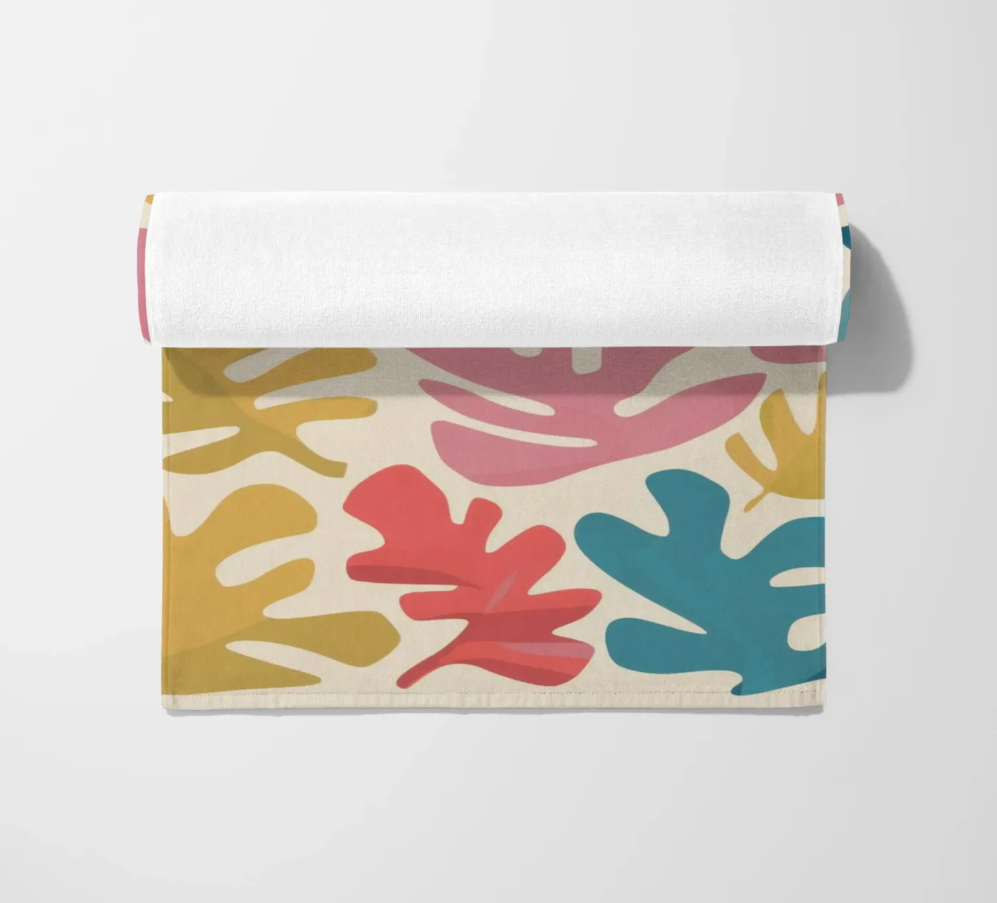 Forme di foglie di Matisse telo mare da Snow Mist