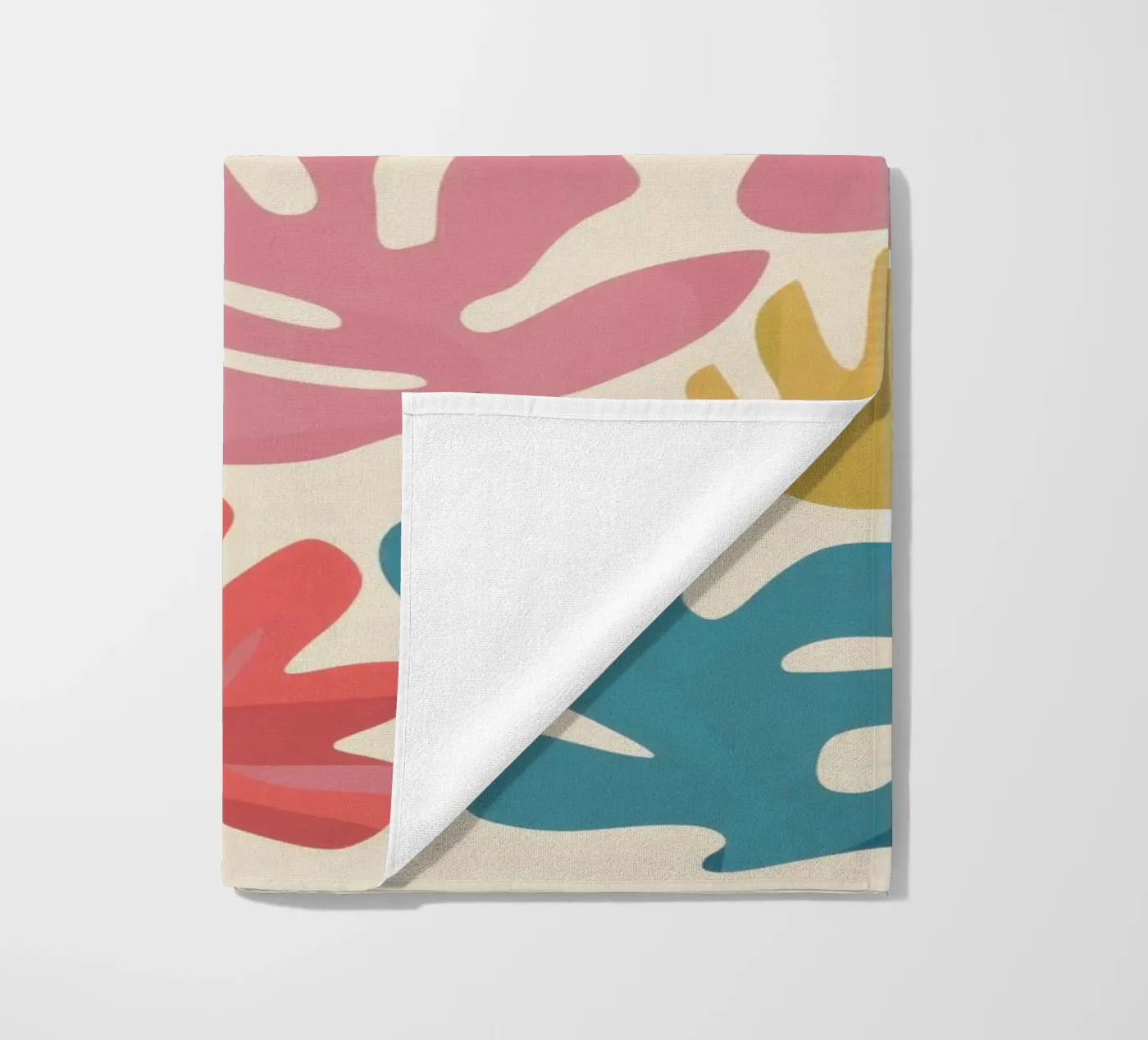 Forme di foglie di Matisse telo mare da Snow Mist