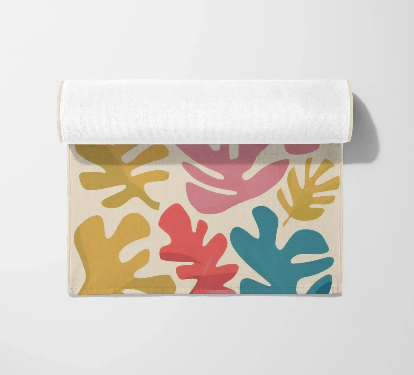 Forme di foglie di Matisse telo mare da Snow Mist