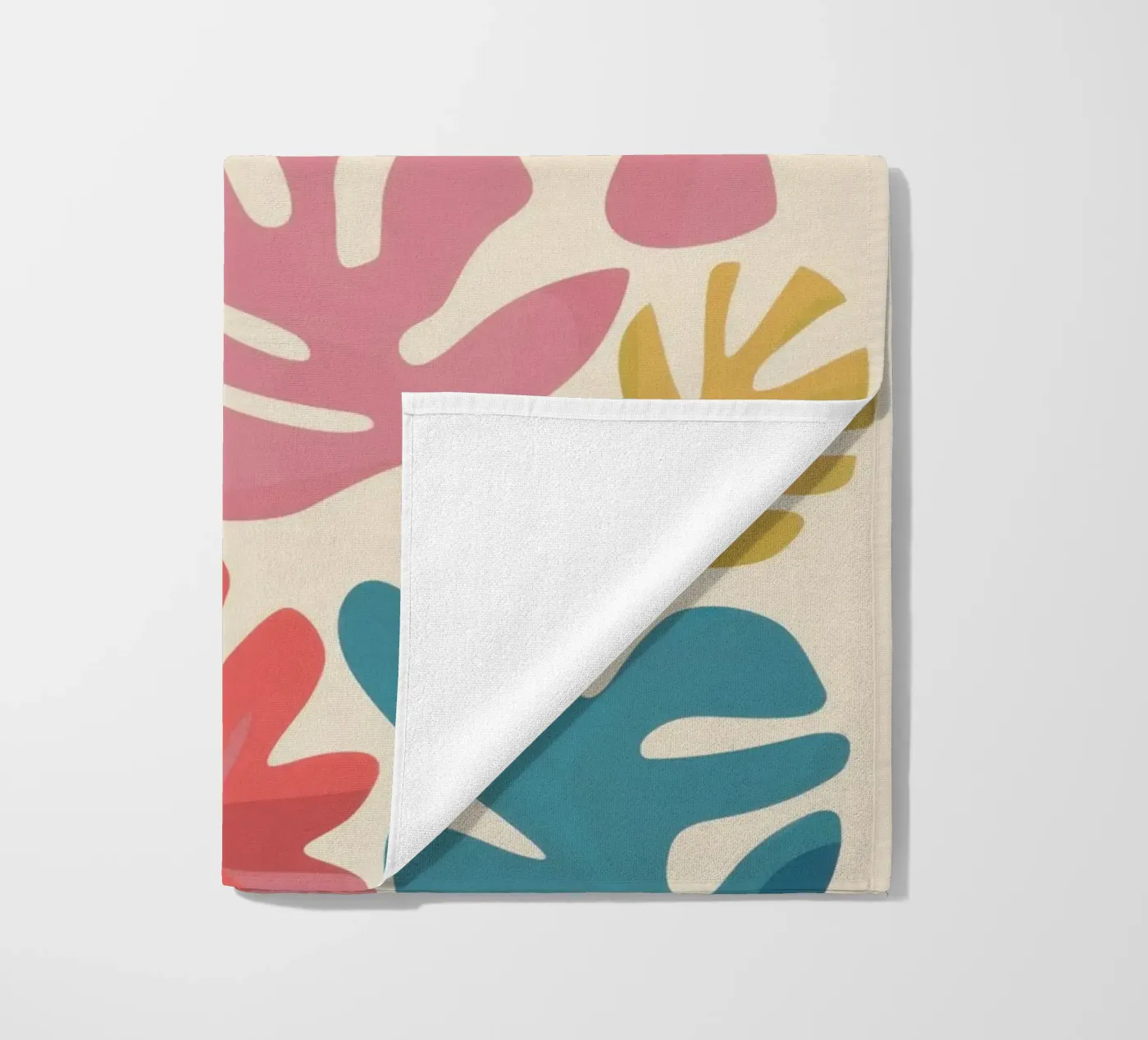 Forme di foglie di Matisse telo mare da Snow Mist