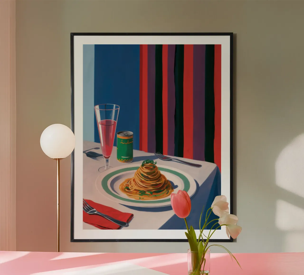 Colazione con cortina cremisi poster da Bara Suara