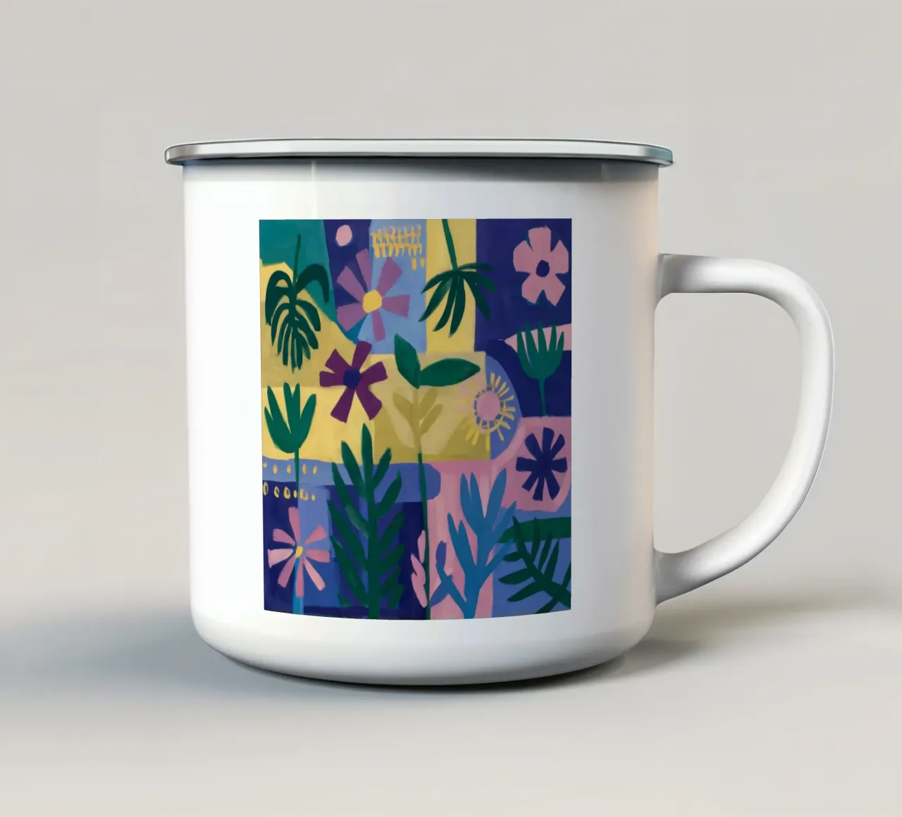 Giardino viola nebbioso tazza in smalto da Snow Mist