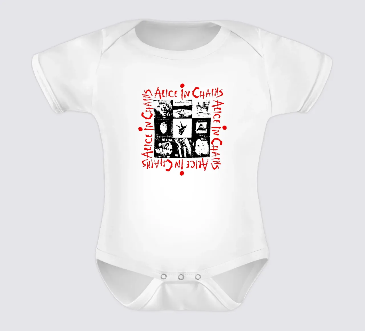 Alice In Chain Band Rock body neonato maniche corte da https://www.juniqe.com/uk/shop/Henndraws