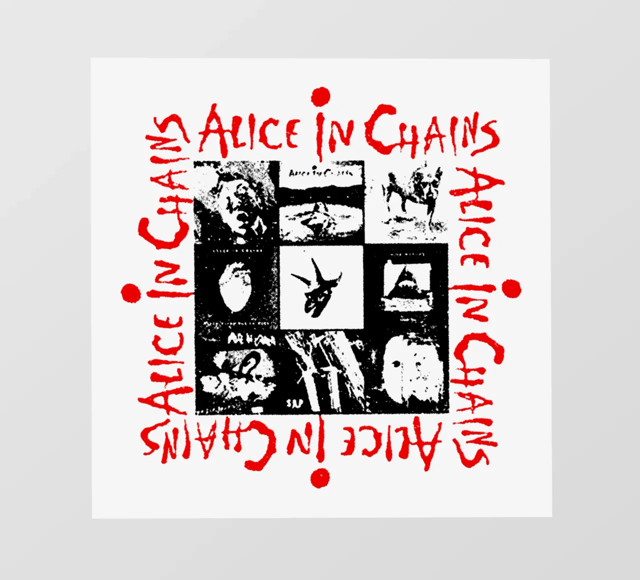 Alice In Chain Band Rock telo in pvc da https://www.juniqe.com/uk/shop/Henndraws