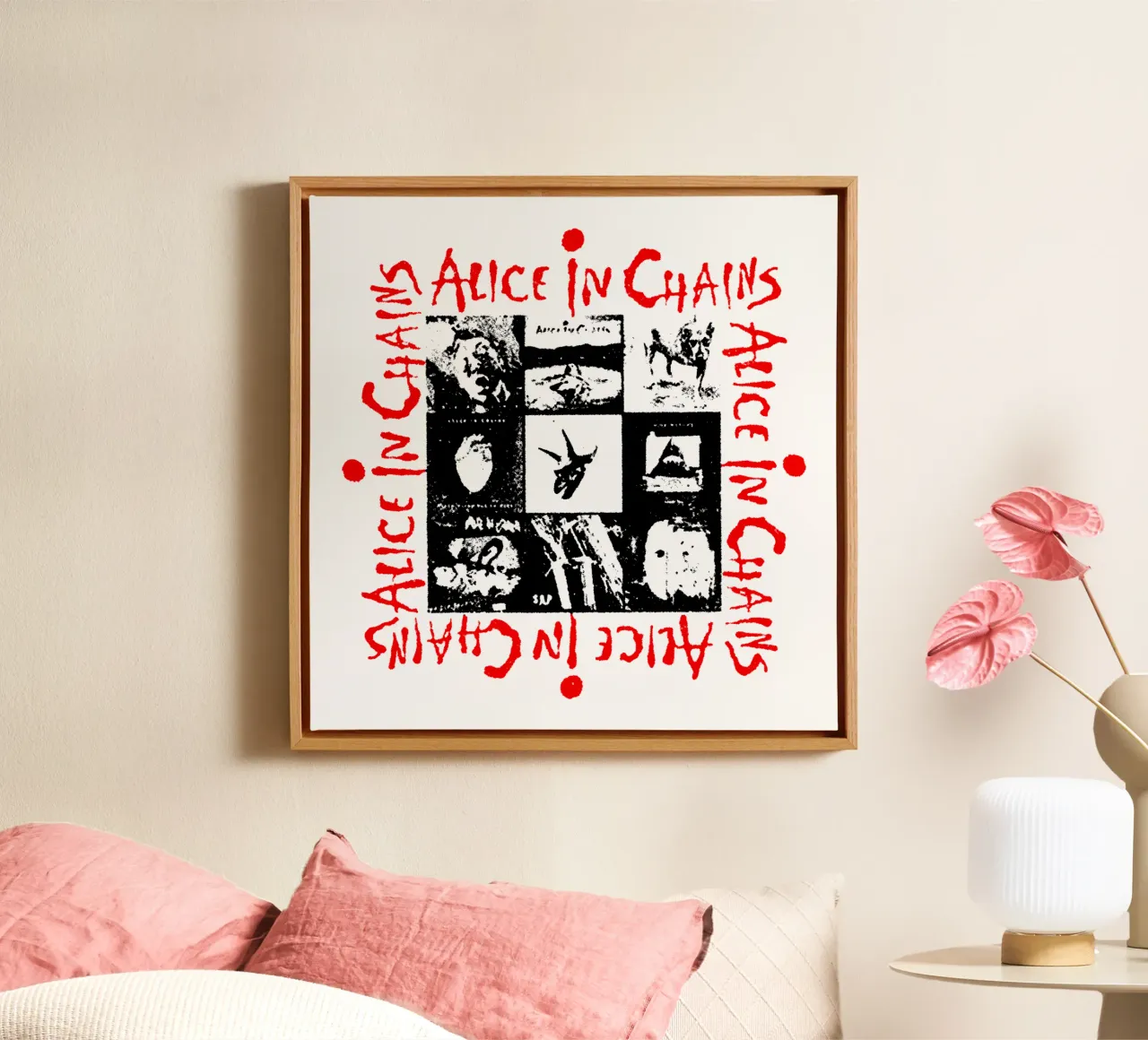 Alice In Chain Band Rock tela con Cornice a cassetta da https://www.juniqe.com/uk/shop/Henndraws
