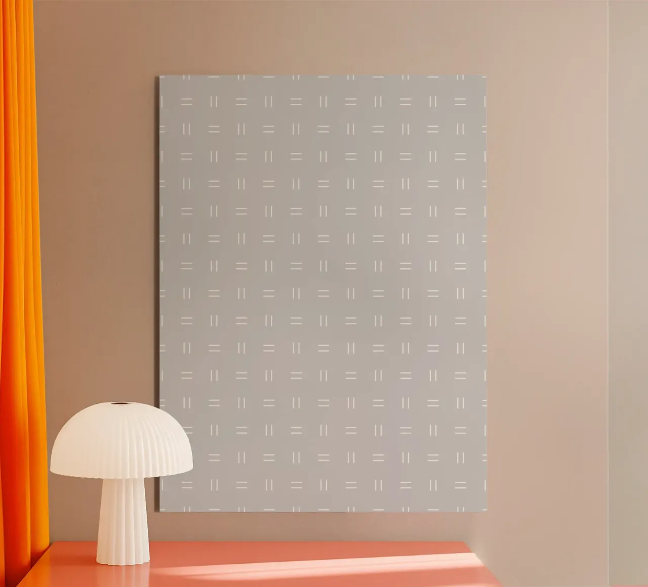Minimal Classic Scandi a doppie linee, bianco su grigio chiaro alluminio dibond da Beauty in Simplicity