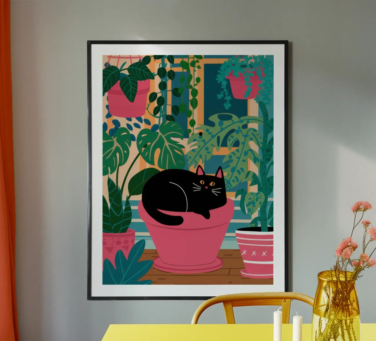 Compagno della giungla urbana poster con telaio in legno da Bara Suara
