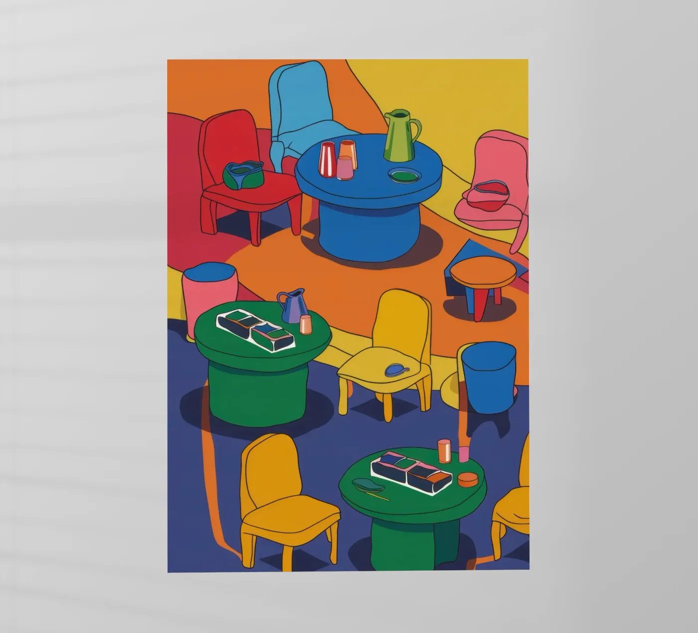 Vibrant Diner Scene backlit folie van Snow Mist