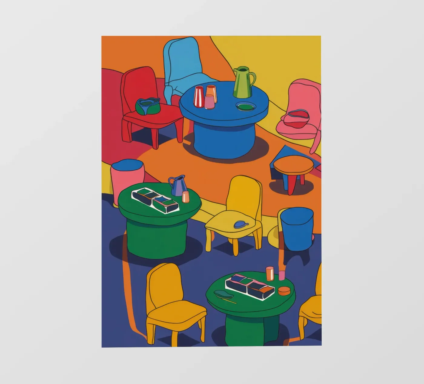 Vibrant Diner Scene backlit folie van Snow Mist