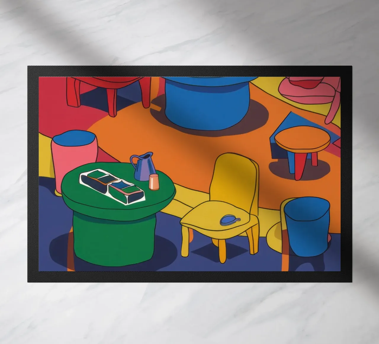 Levendige dinerscène deurmat van Snow Mist