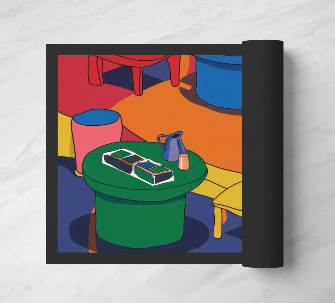 Levendige dinerscène deurmat van Snow Mist