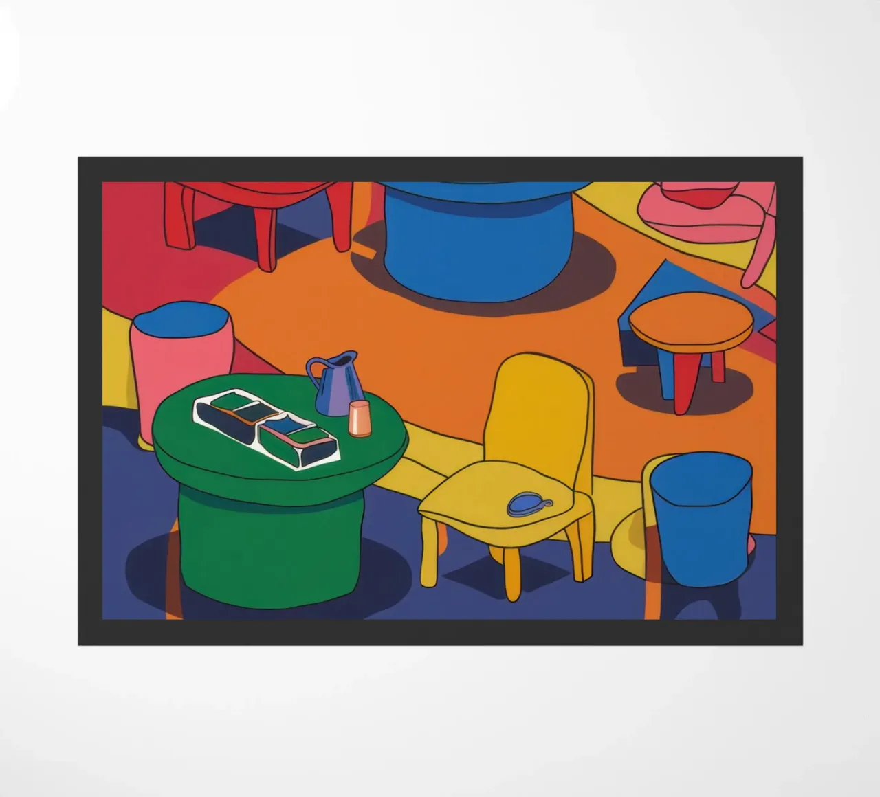 Levendige dinerscène deurmat van Snow Mist