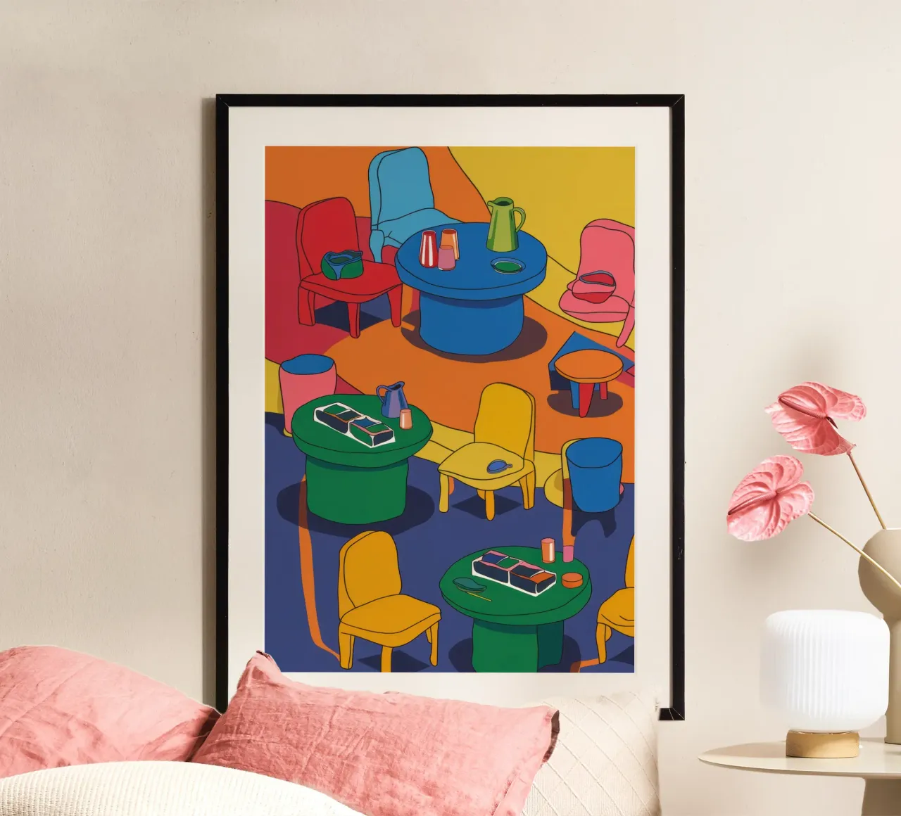 Levendige dinerscène poster van Snow Mist