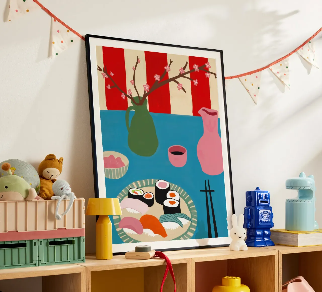 Piatto di sushi moderno poster con telaio in plastica da Snow Mist