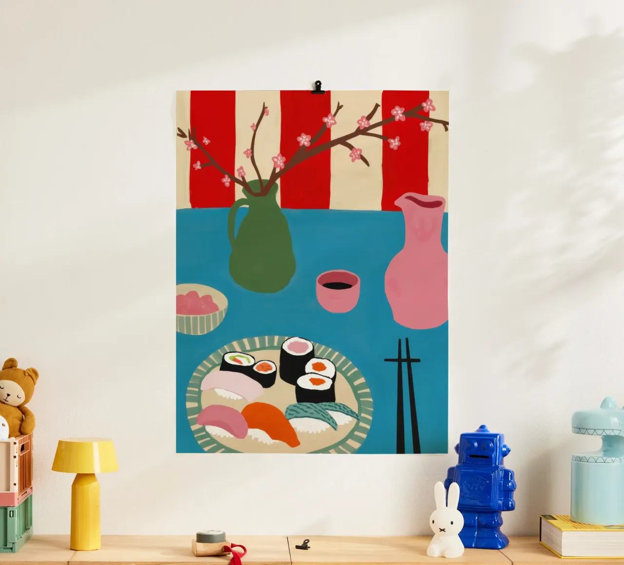 Piatto di sushi moderno poster con telaio in plastica da Snow Mist