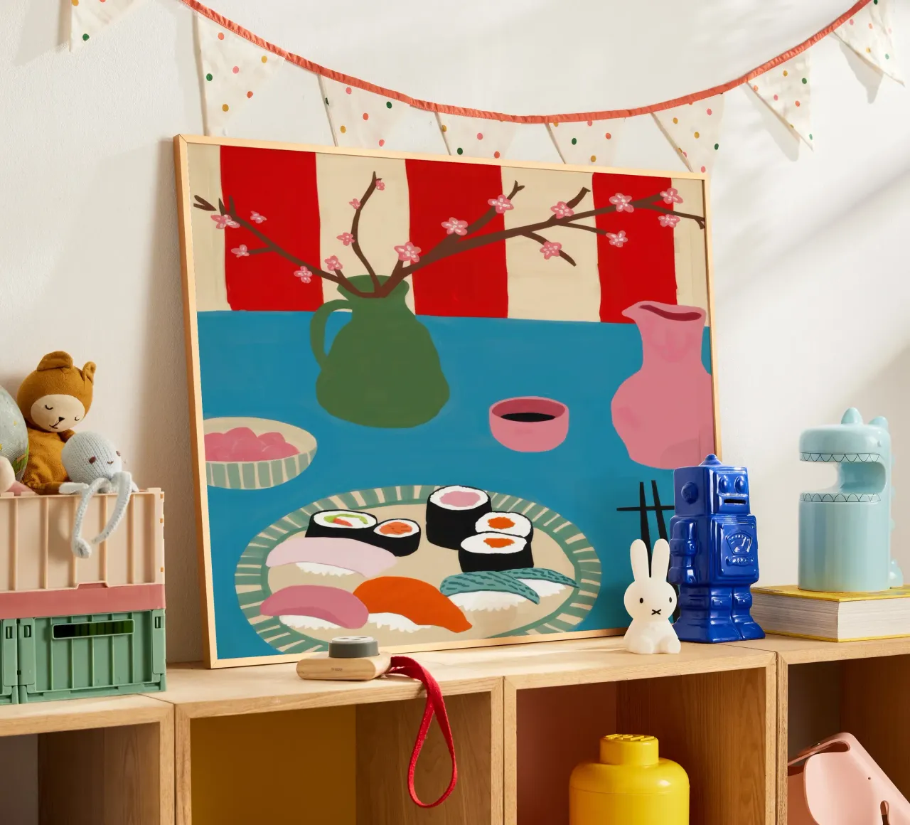 Piatto di sushi moderno poster con telaio in plastica da Snow Mist