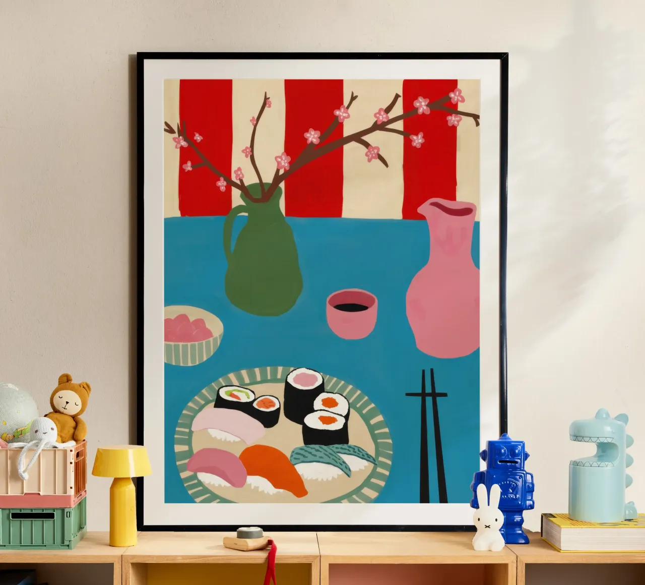 Piatto di sushi moderno poster con telaio in plastica da Snow Mist
