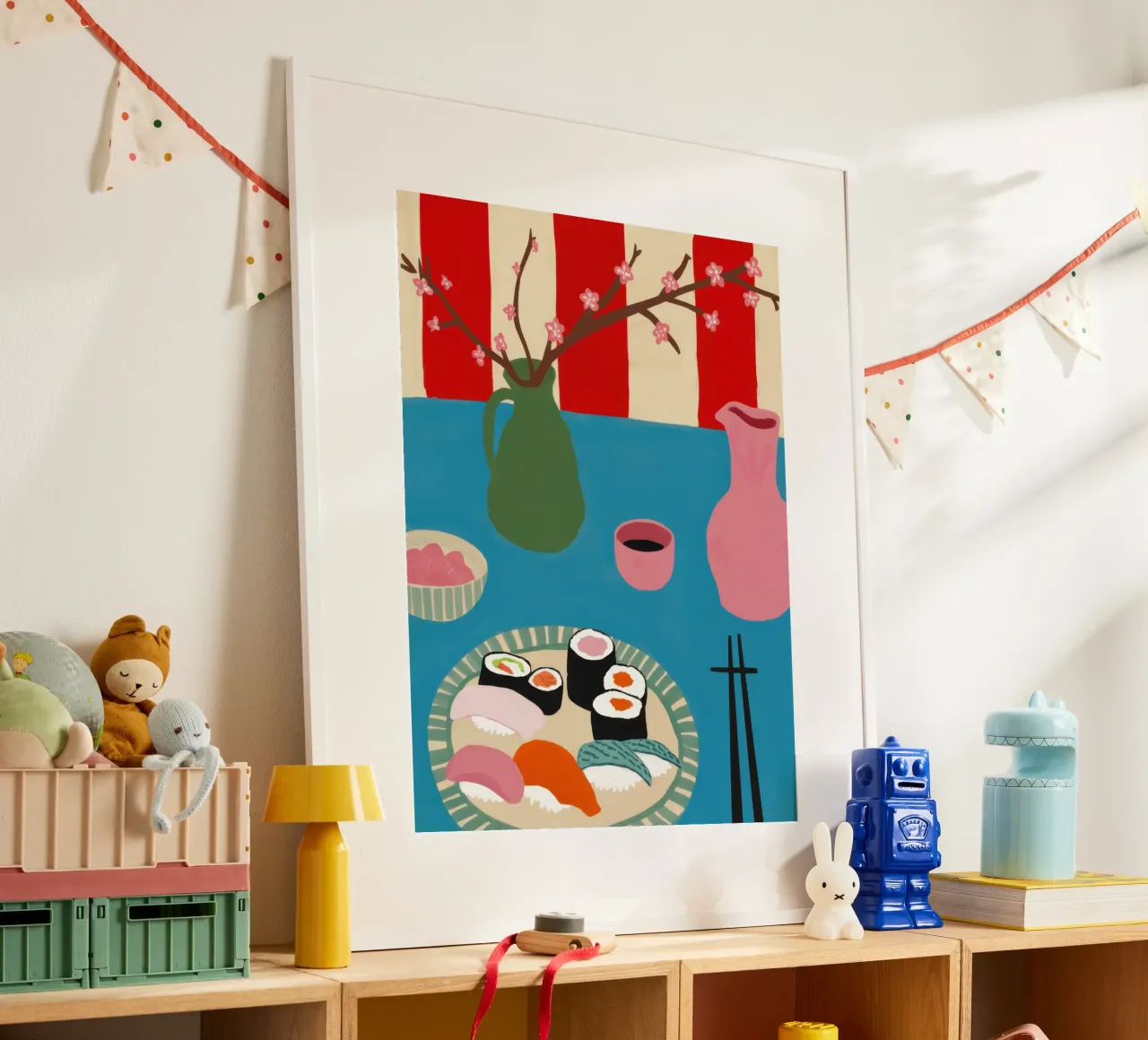 Piatto di sushi moderno poster con telaio in plastica da Snow Mist