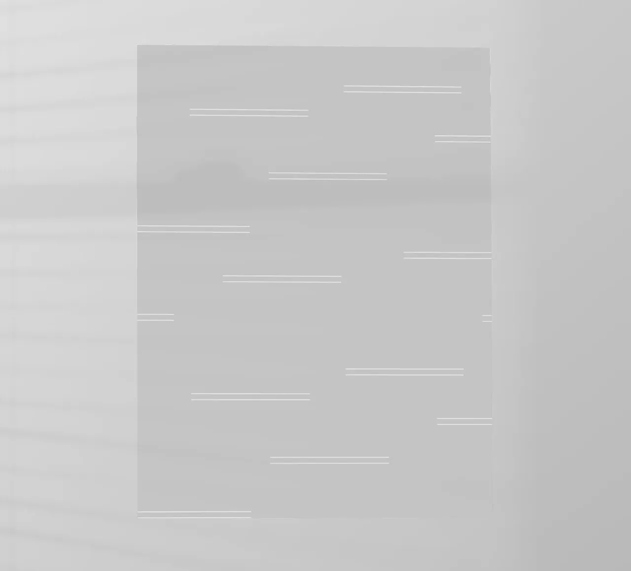Mudcloth astratto minimale Linee doppie | Bianco su grigio chiaro pellicola backlit da Beauty in Simplicity