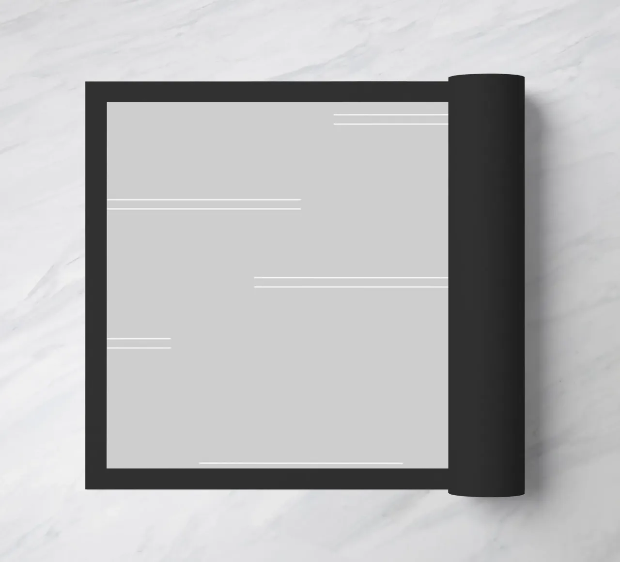 Mudcloth astratto minimale Linee doppie | Bianco su grigio chiaro zerbino da Beauty in Simplicity