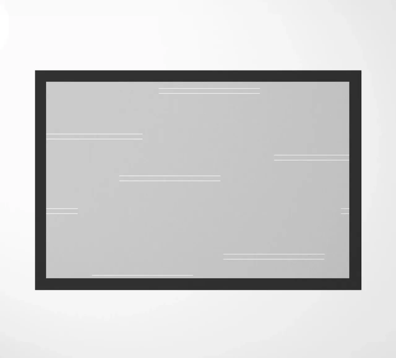 Mudcloth astratto minimale Linee doppie | Bianco su grigio chiaro zerbino da Beauty in Simplicity